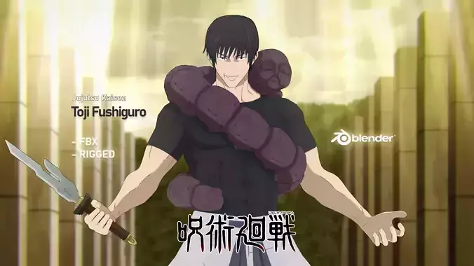 Toji Fushiguro - Jujutsu Kaisen Low-poly 3D model
