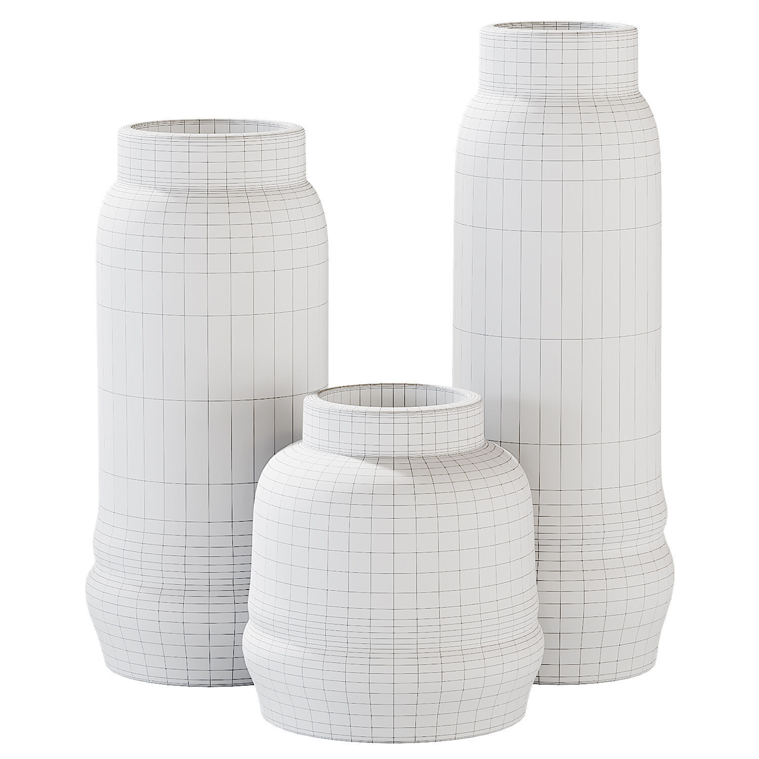 Jayden Vase Set 3D model_2