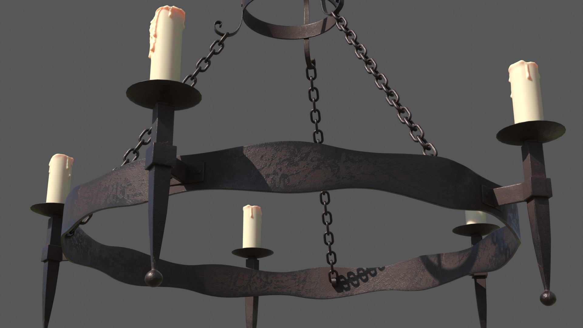 Medieval candle light 3D model_6