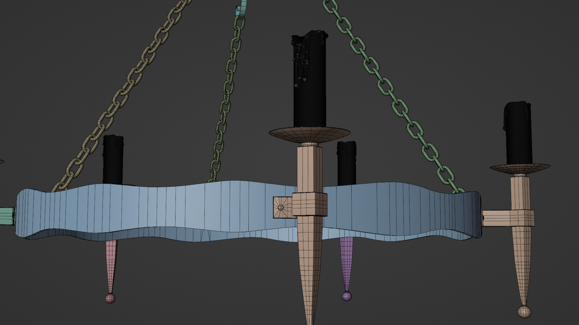 Medieval candle light 3D model_17