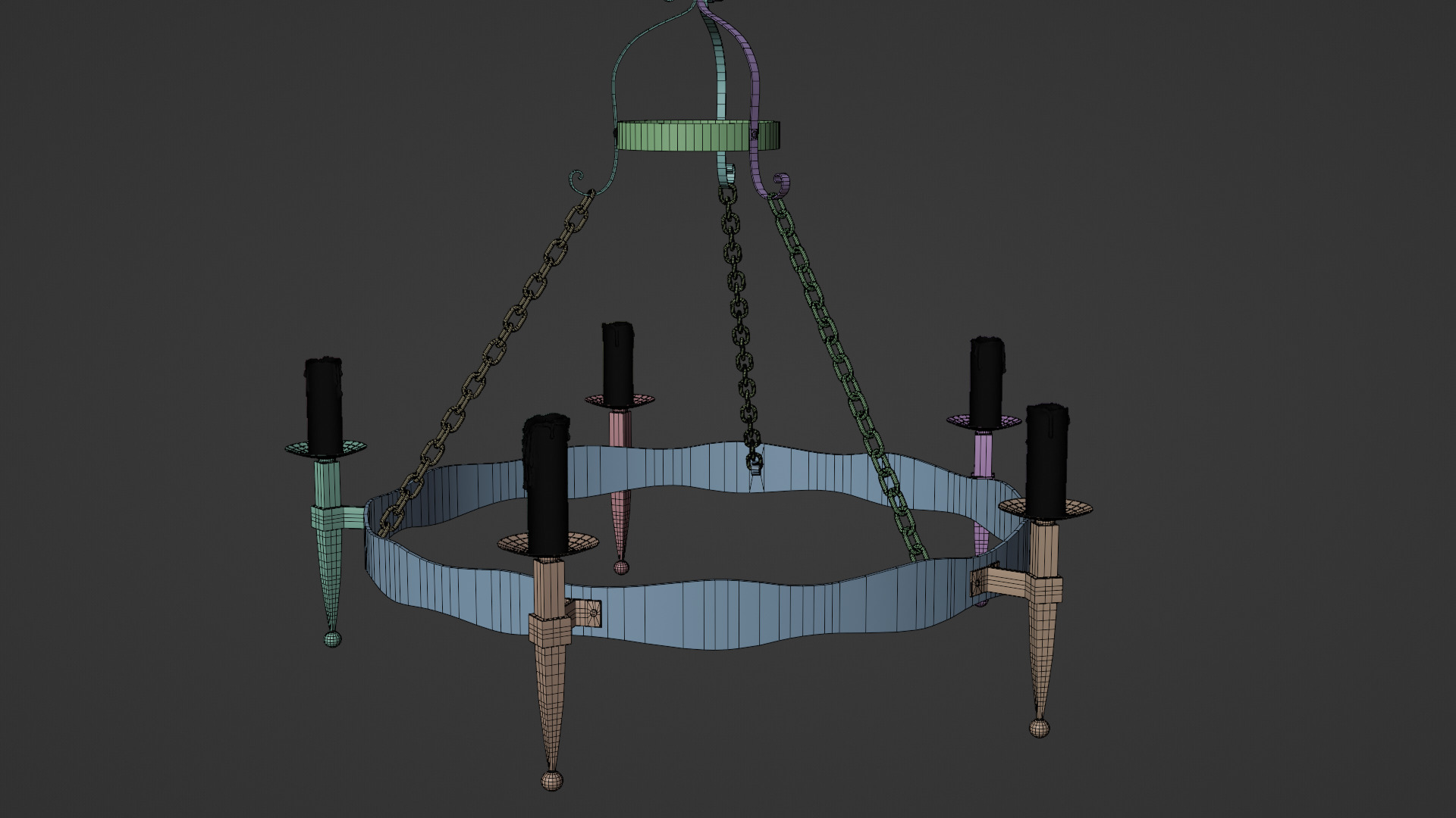 Medieval candle light 3D model_15