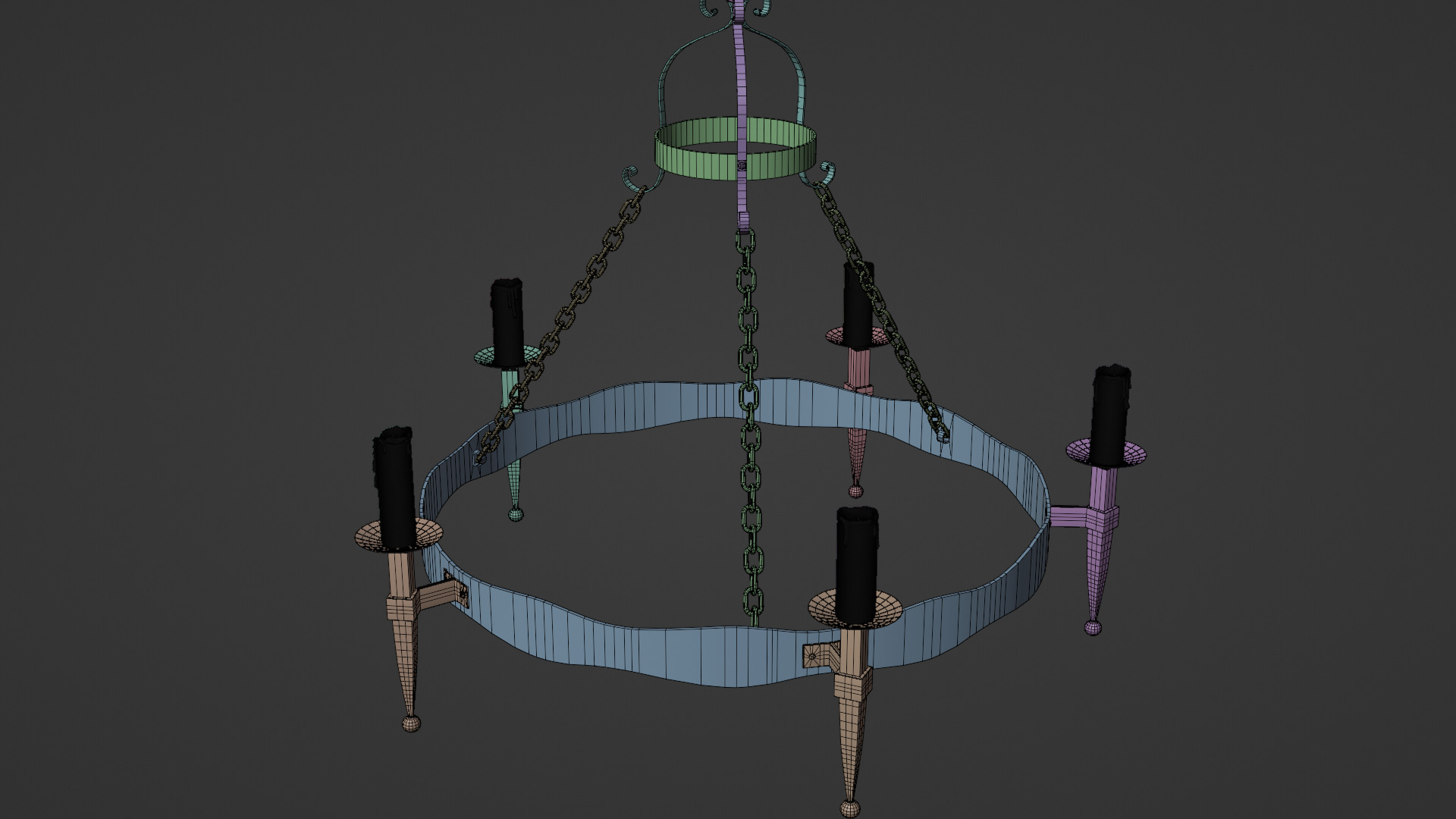 Medieval candle light 3D model_11