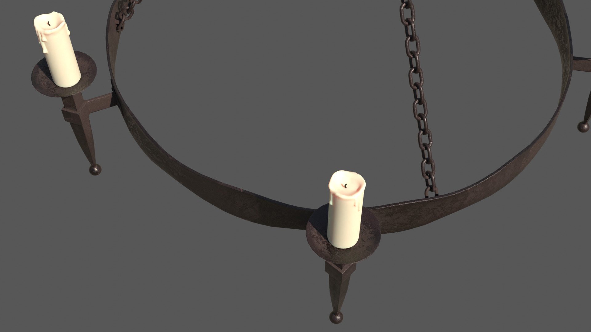 Medieval candle light 3D model_8