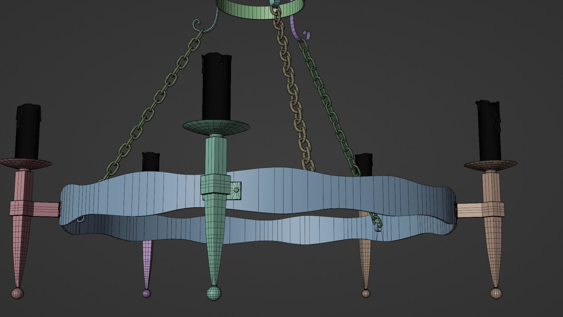 Medieval candle light 3D model_13