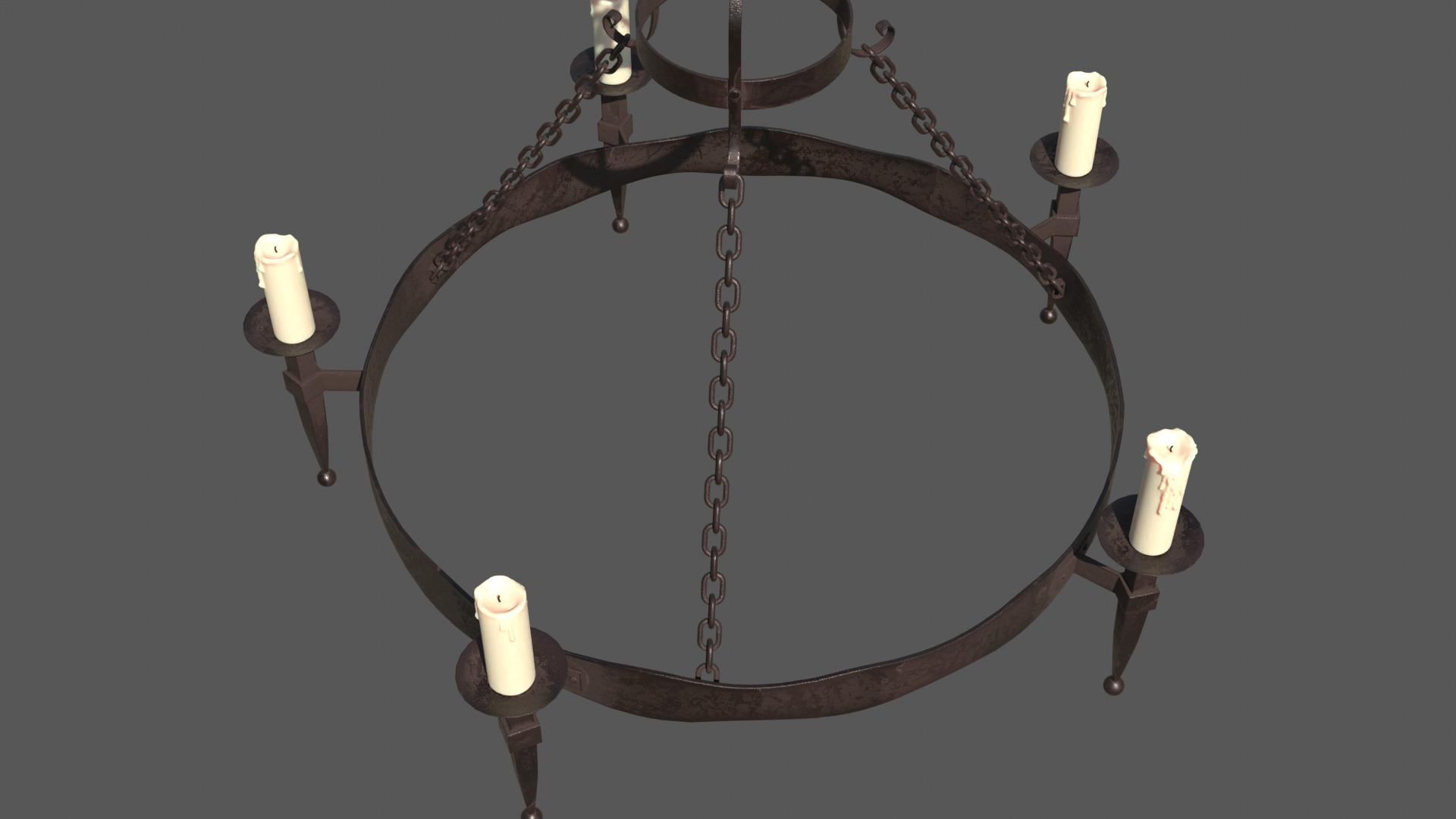 Medieval candle light 3D model_9