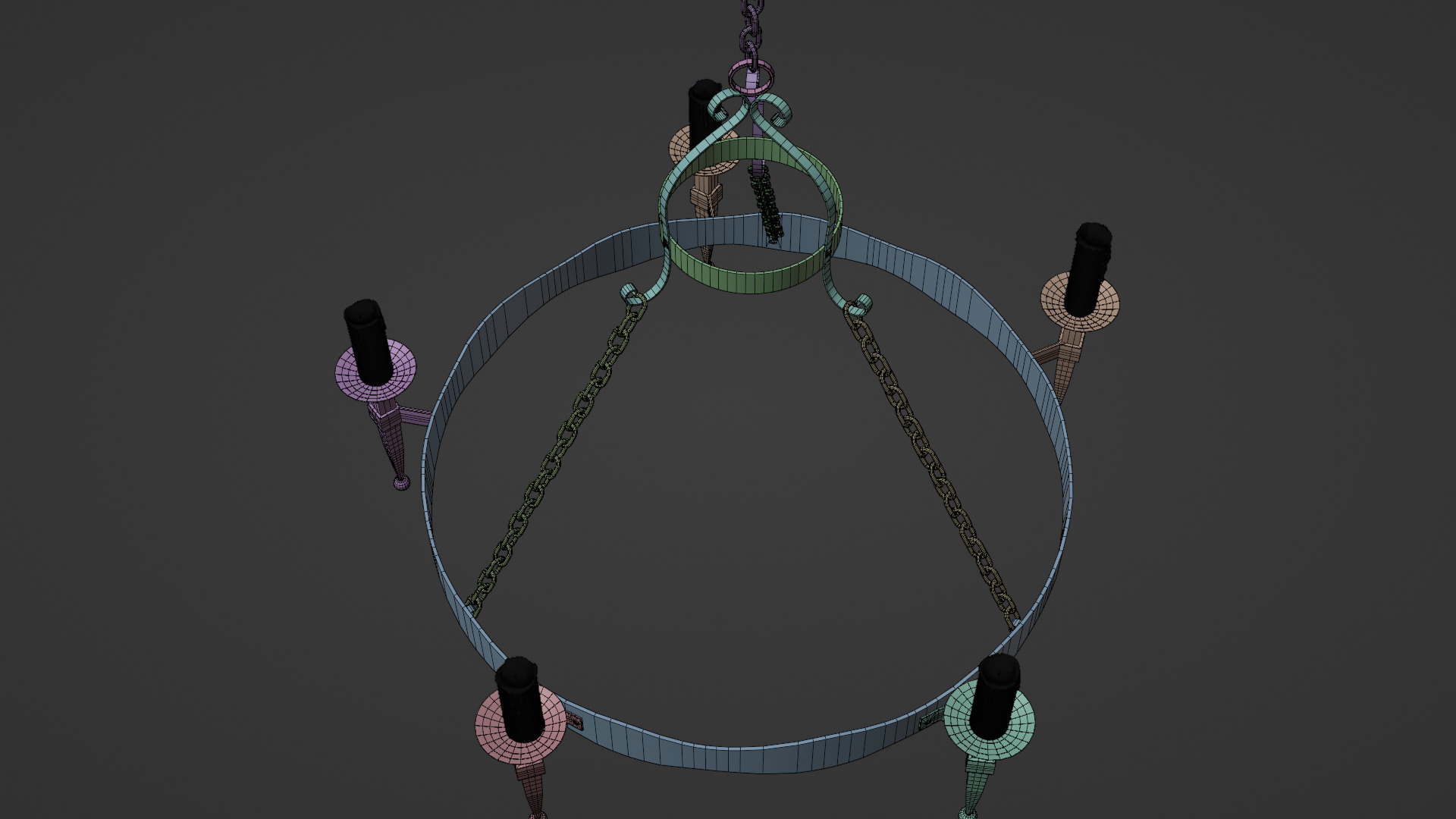 Medieval candle light 3D model_14