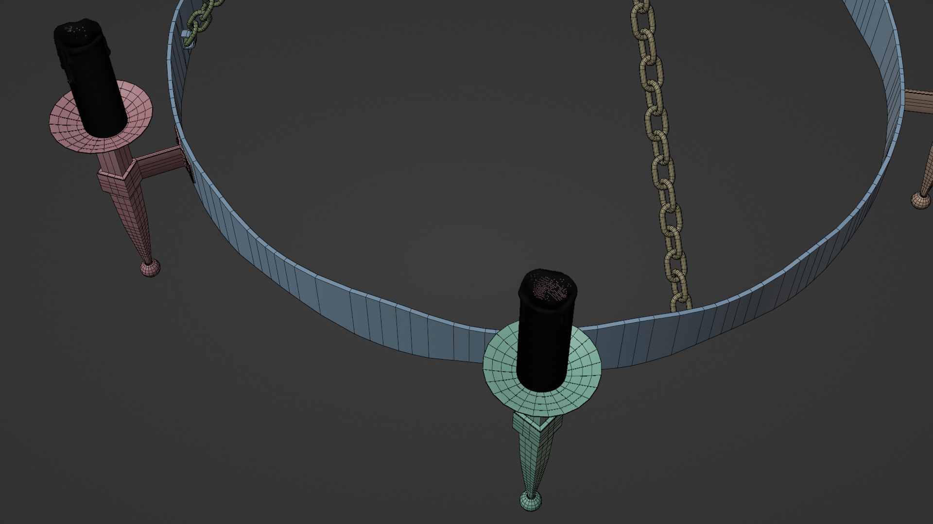 Medieval candle light 3D model_16