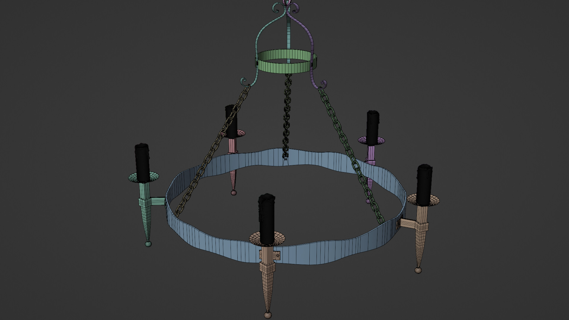 Medieval candle light 3D model_10