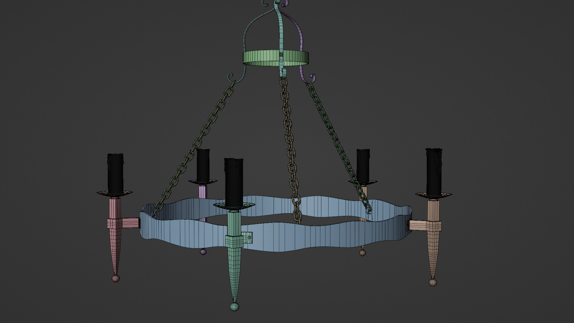 Medieval candle light 3D model_12