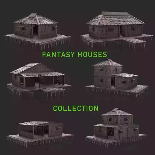 Fantasy Wooden Houses Collection - Jungle Hut 6 Model