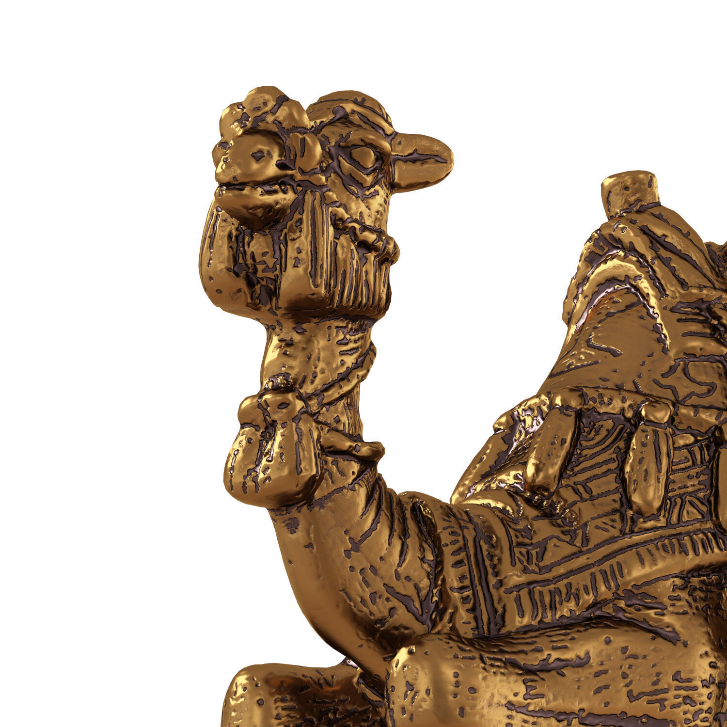 Egyptian camel figurine 2 3D model_4