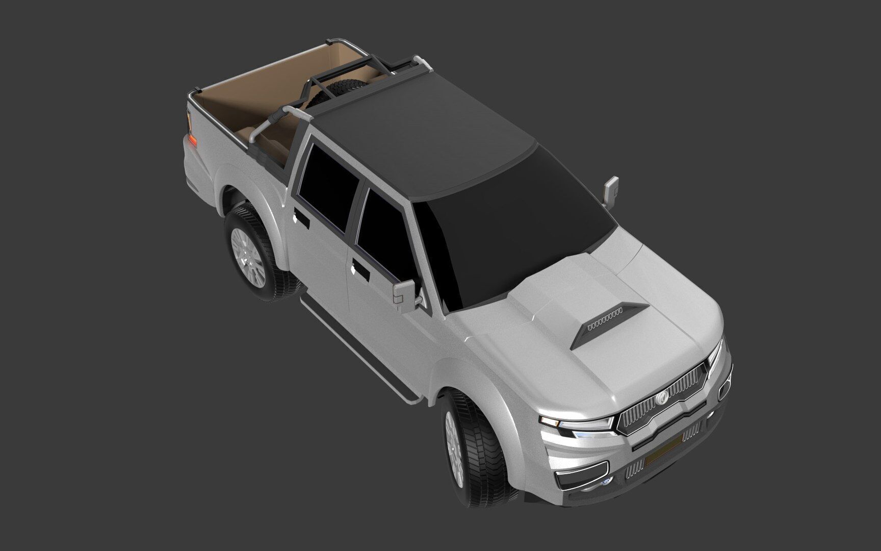 German jeepsy Low-poly 3D model_7