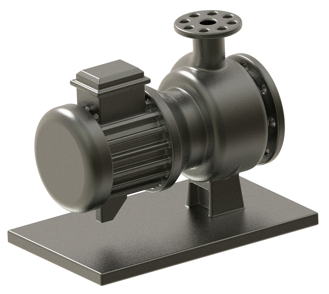 Premium Industrial Water Pump 3D print model_2