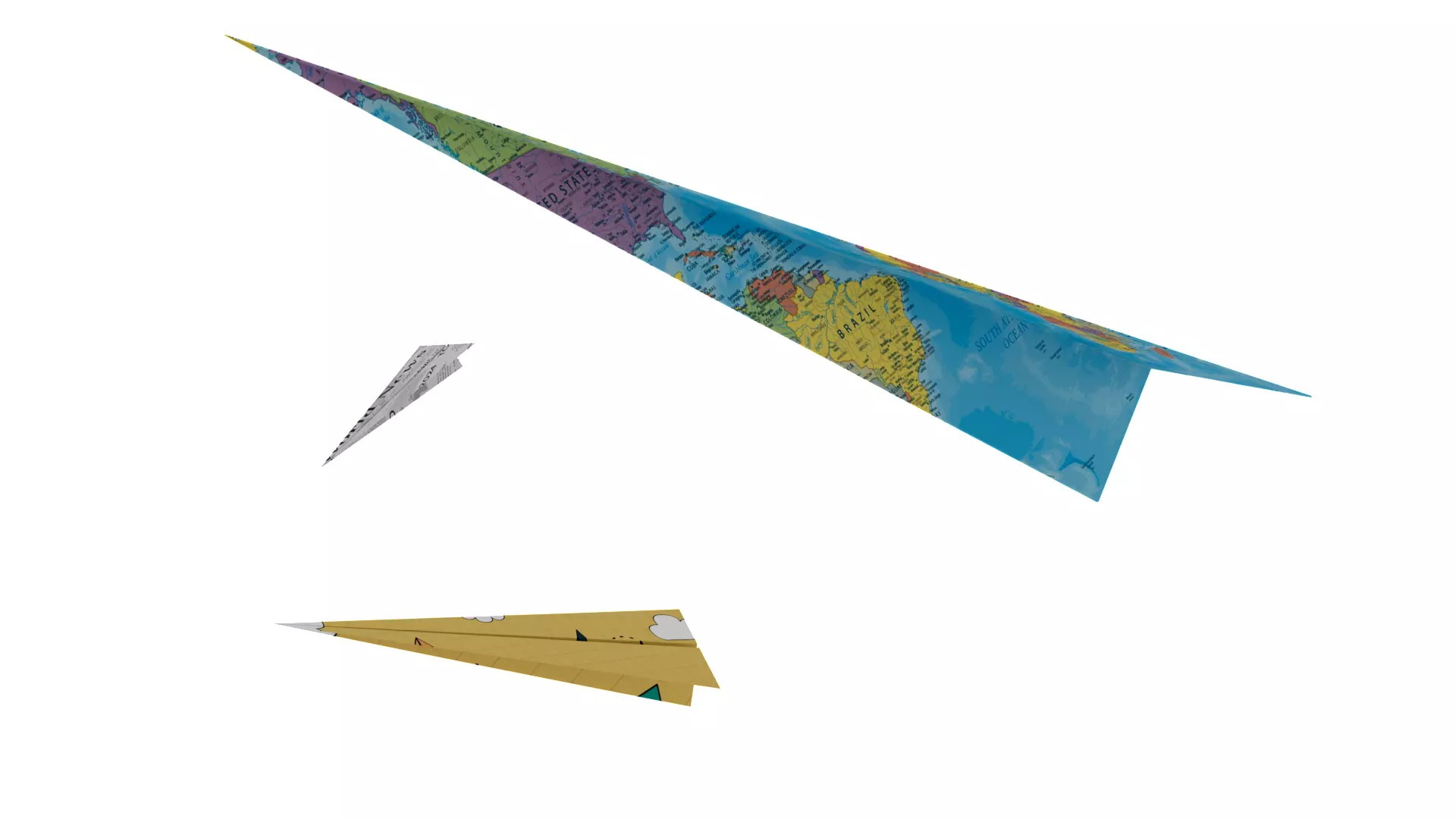 Paper Plane Cartoon Maya Rigged Free low-poly 3D model