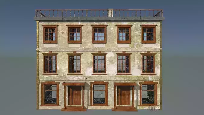 laos Game Building 4 european style  Low-poly 3D model