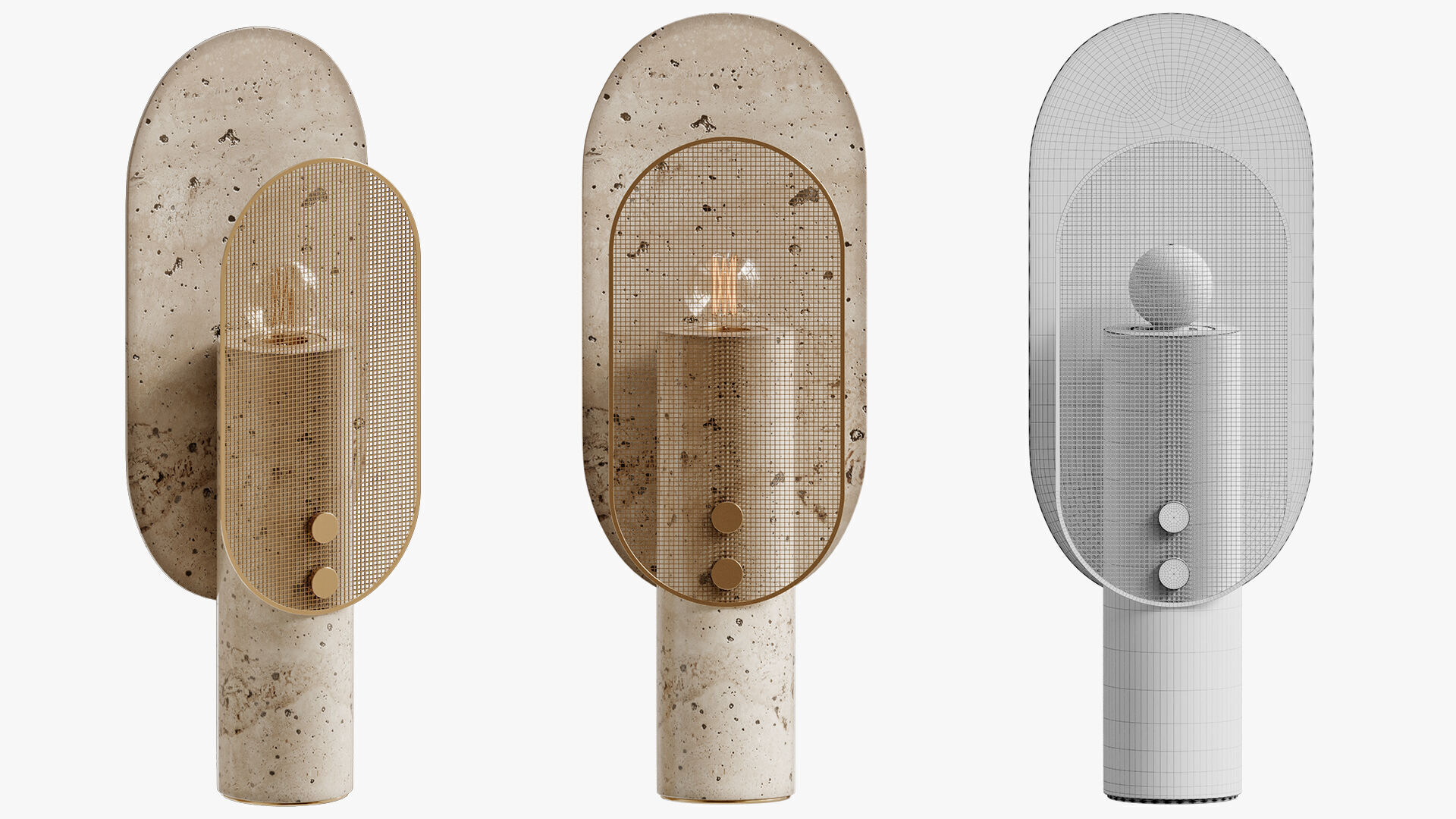 Travertino Nostalgia Table Lamp by Saccal Design House 3D model_5