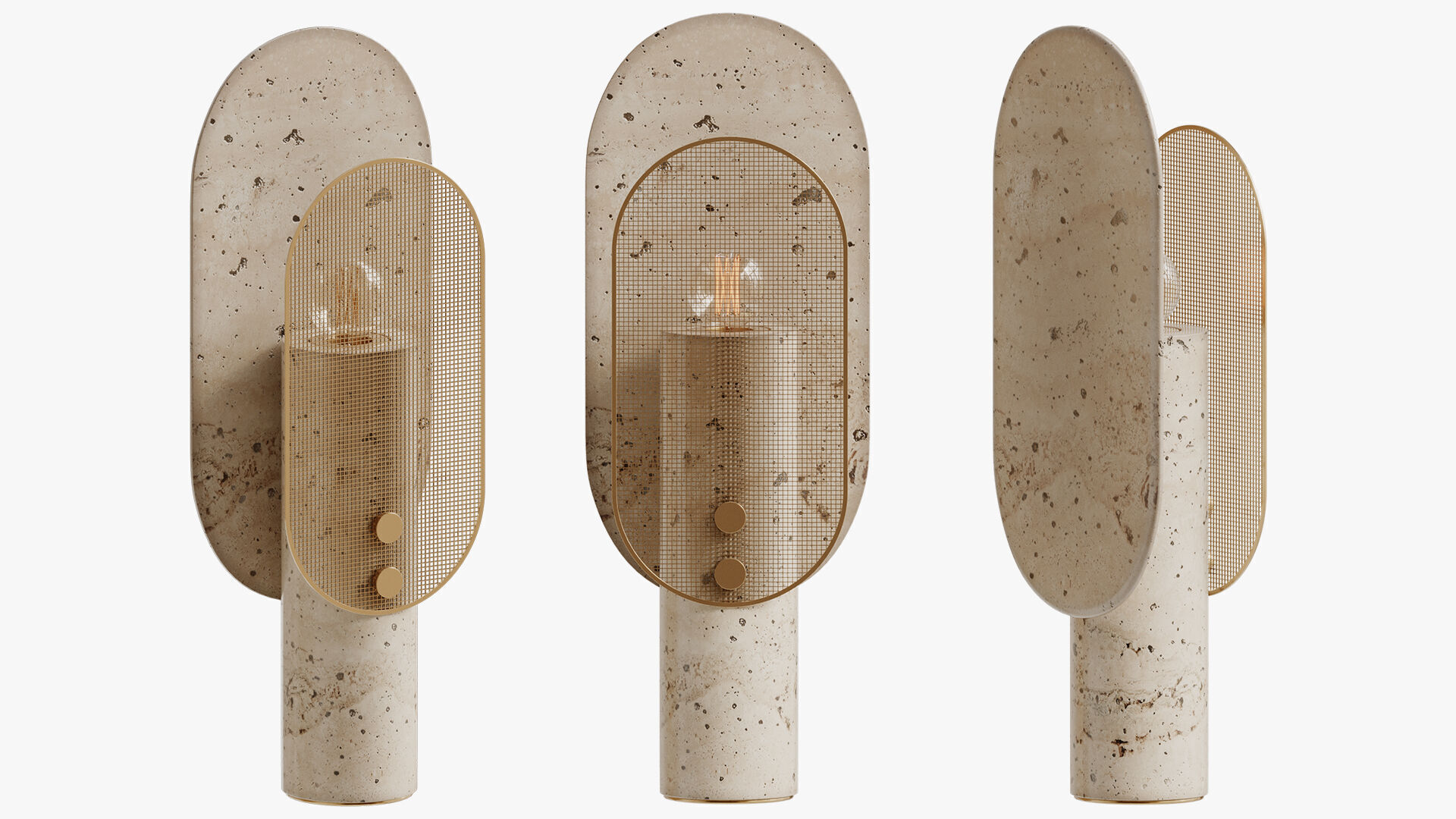 Travertino Nostalgia Table Lamp by Saccal Design House 3D model_2