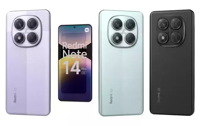 Xiaomi Redmi Note 14 Pro 5G All Colors 3D model