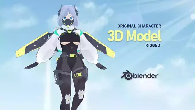 Charlotte - Anime Original Character Low-poly 3D model