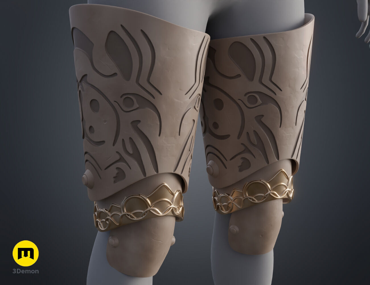 Malenia Thigh Armor from Elden Ring 3D print model_3