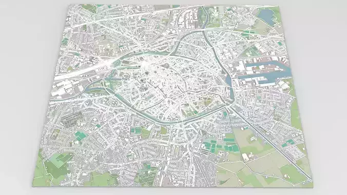 Cityscape Brugge Belgium 3D model