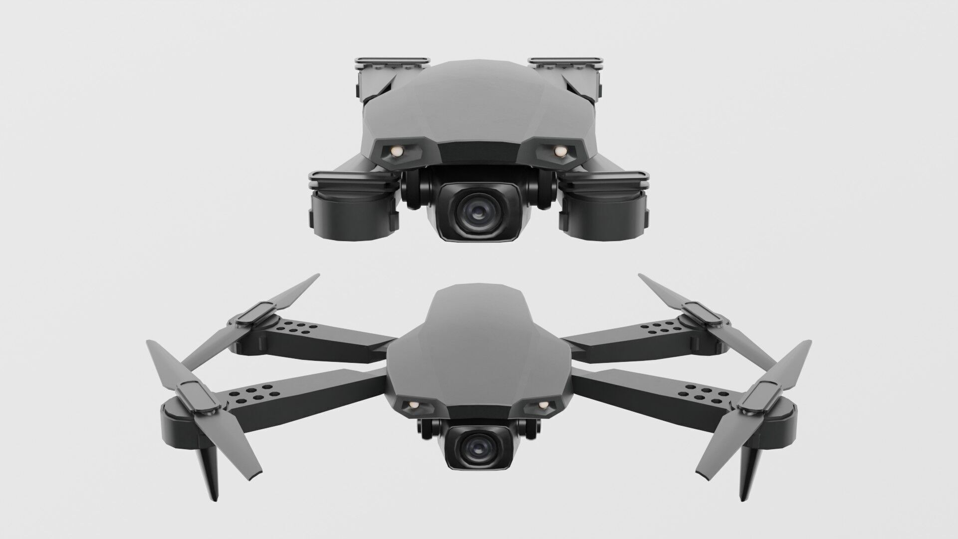 Low Poly Drone avec HD E99 Low-poly 3D model_1