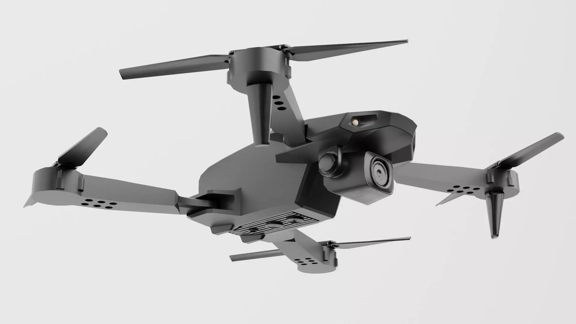 Low Poly Drone avec HD E99 Low-poly 3D model_0