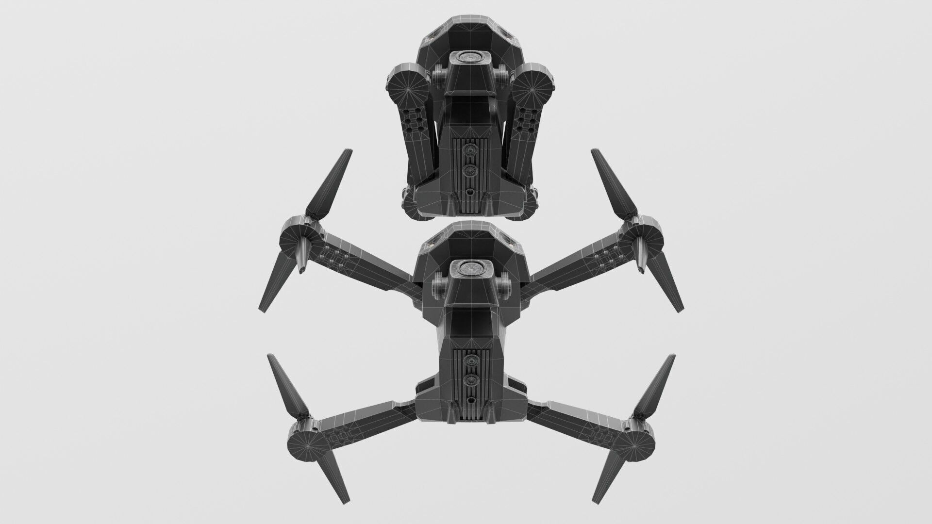 Low Poly Drone avec HD E99 Low-poly 3D model_12