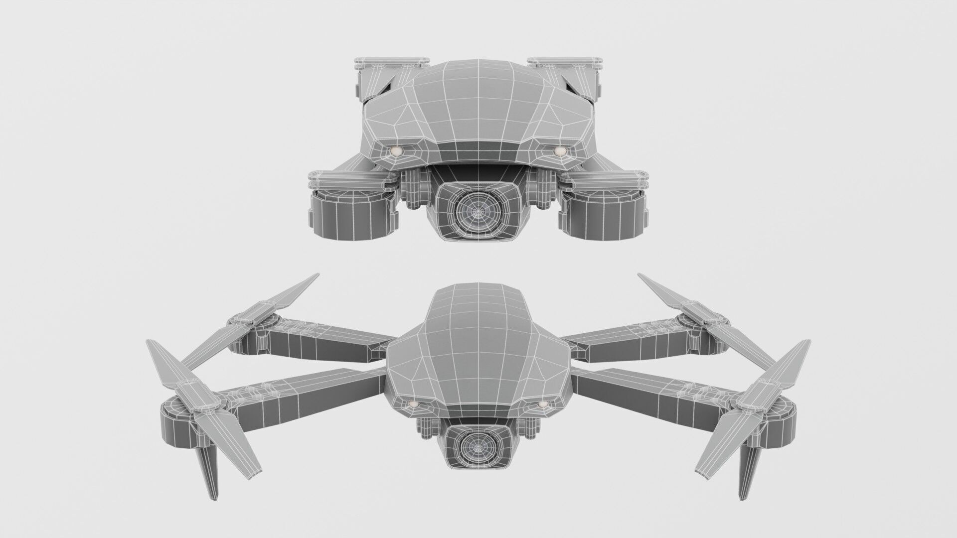 Low Poly Drone avec HD E99 Low-poly 3D model_10