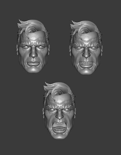 DC SUPERMAN EXPRESSIONS 3-PACK 3D print model