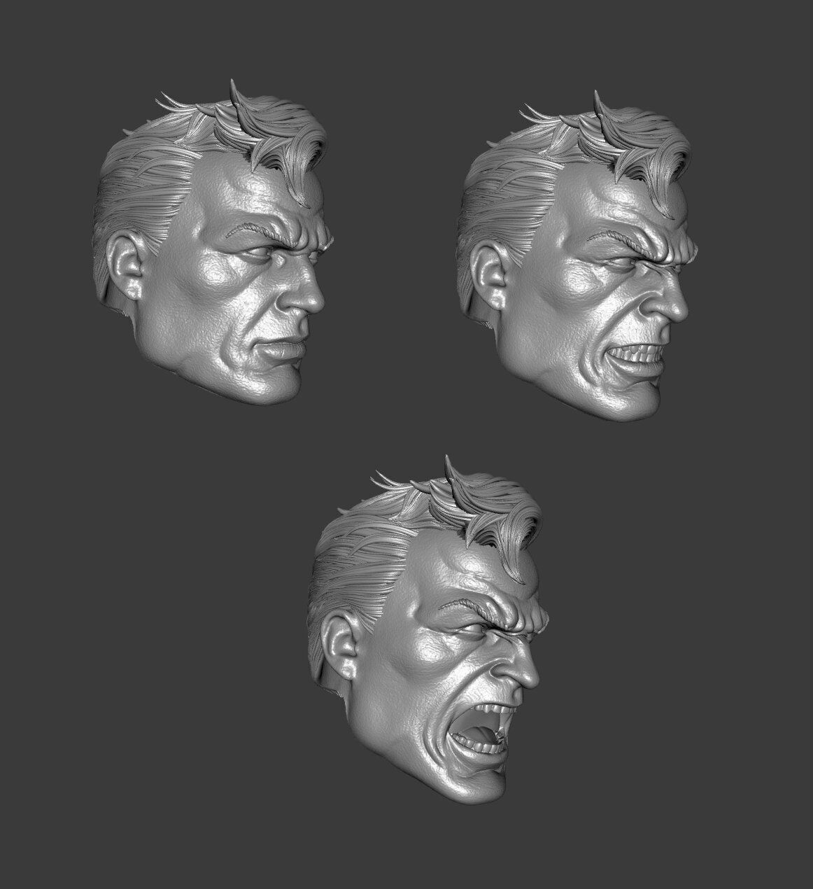 DC SUPERMAN EXPRESSIONS 3-PACK 3D print model_1