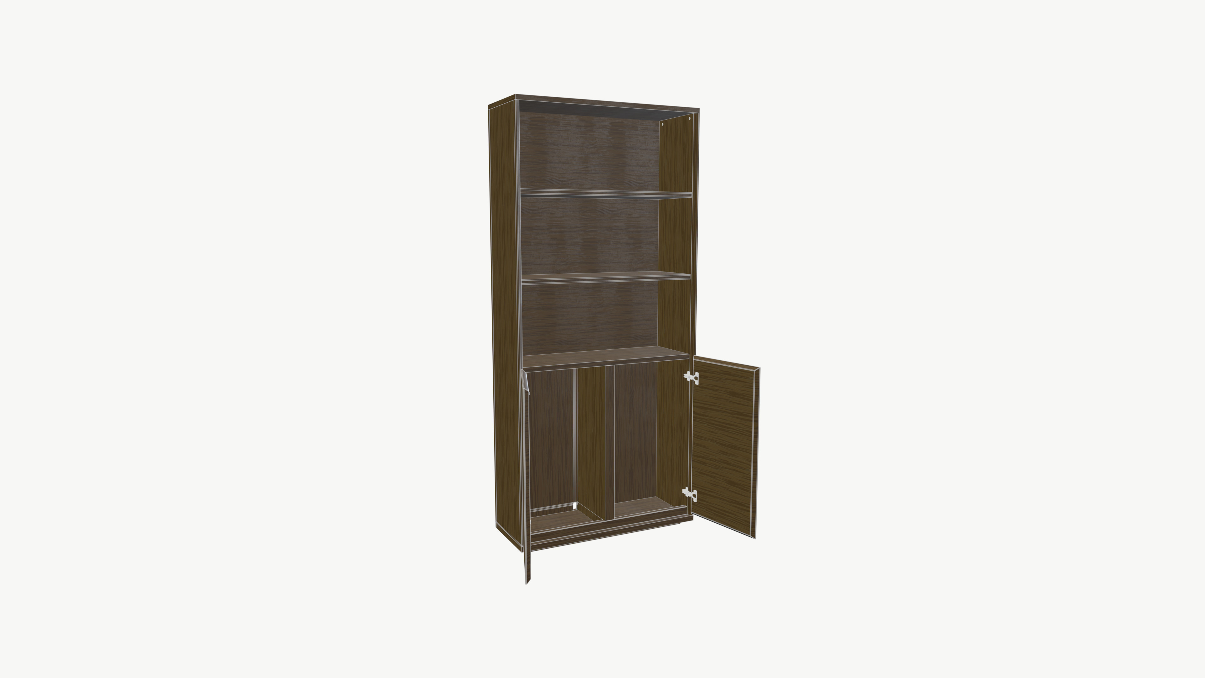 Book Shelf Low-poly 3D model_9