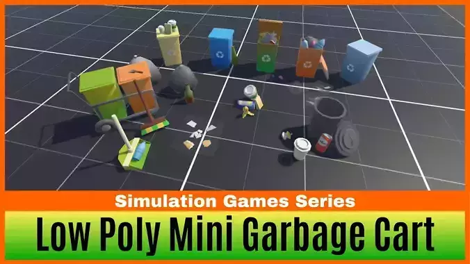 Low Poly Garbage Cart Pack
