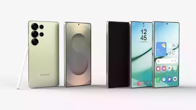 Titanium Jadegreen Samsung Galaxy S25 Ultra with pen