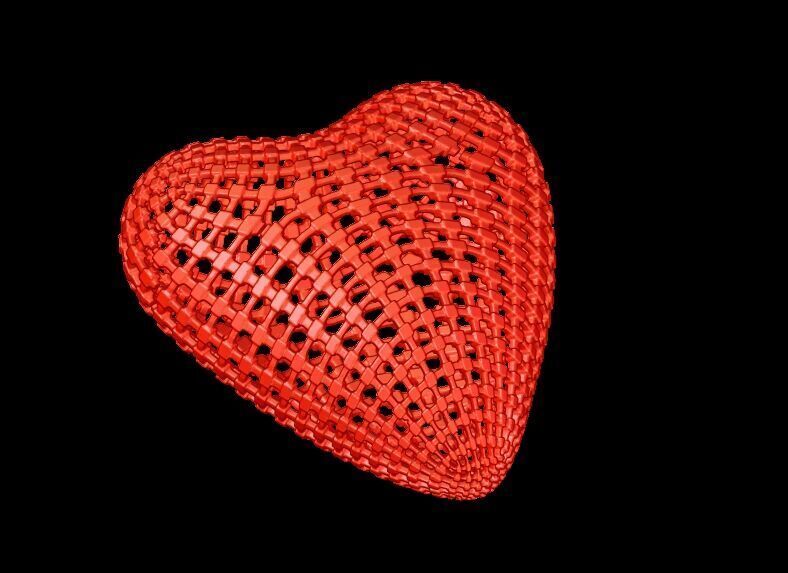 Heart Textured Valentines Day 3D print model_2
