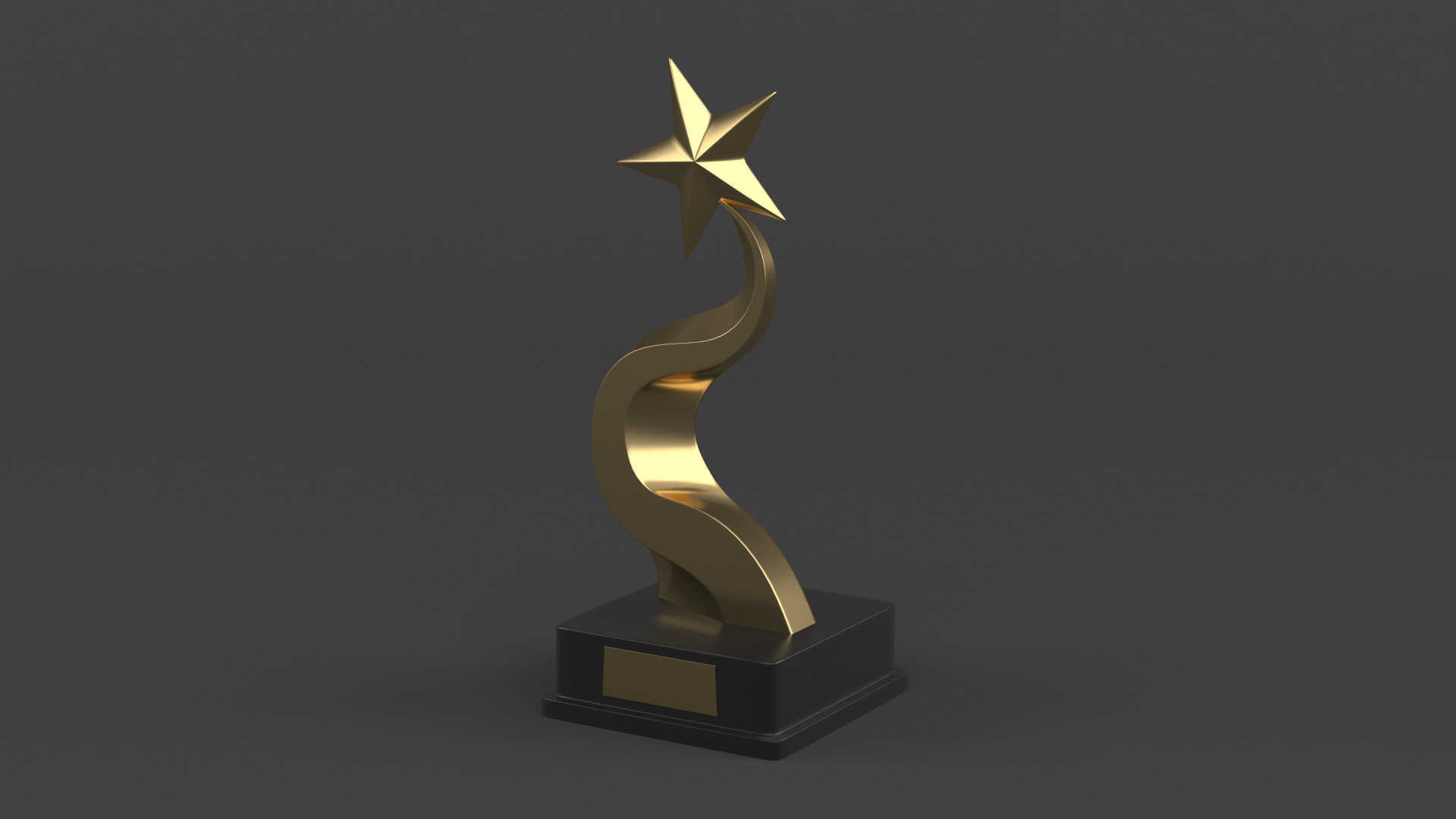 Gold Trophy Cups 3D model_2