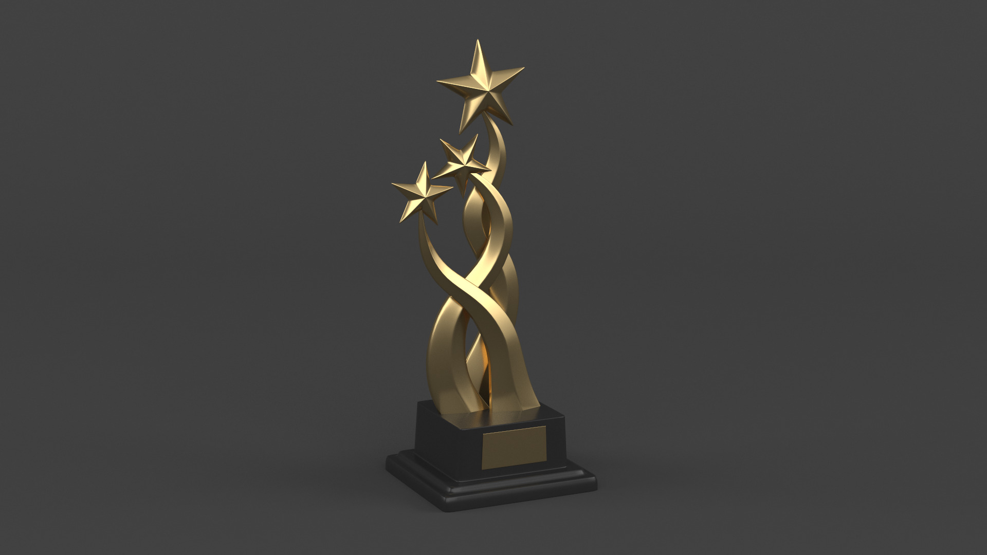 Gold Trophy Cups 3D model_6
