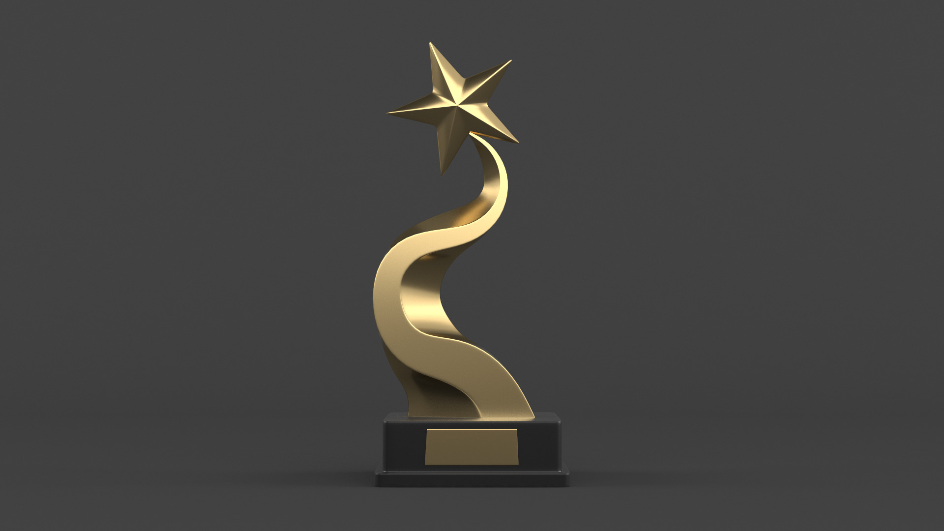 Gold Trophy Cups 3D model_1