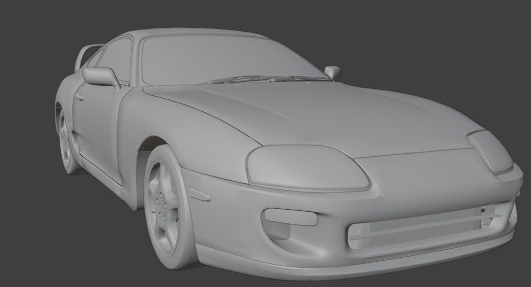 Toyota Supra 1998 Low-poly 3D model_4