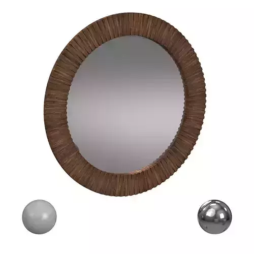 Myrtle   Round Mirror Brown