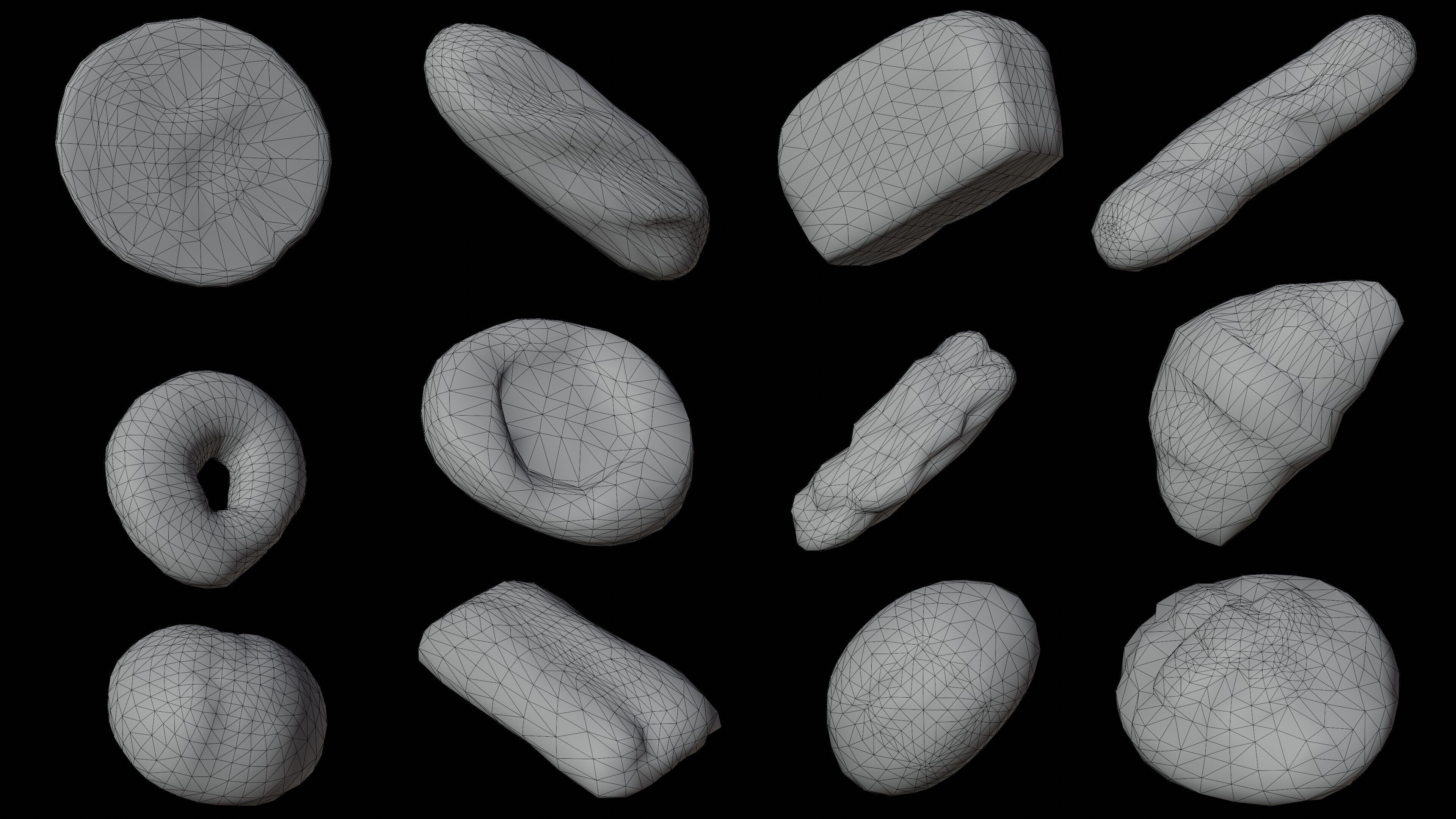 Bread asset pack ready for game asset Low-poly 3D model_4