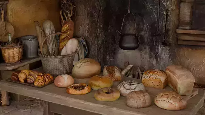 Bread asset pack ready for game asset