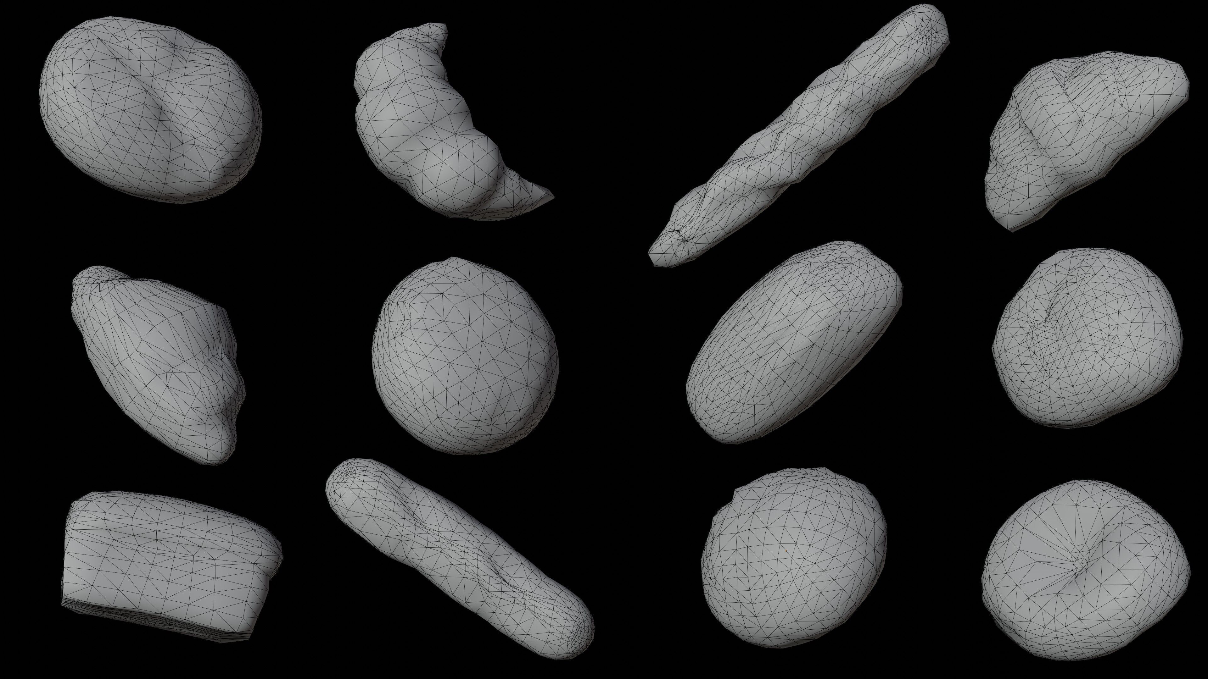 Bread asset pack ready for game asset Low-poly 3D model_6