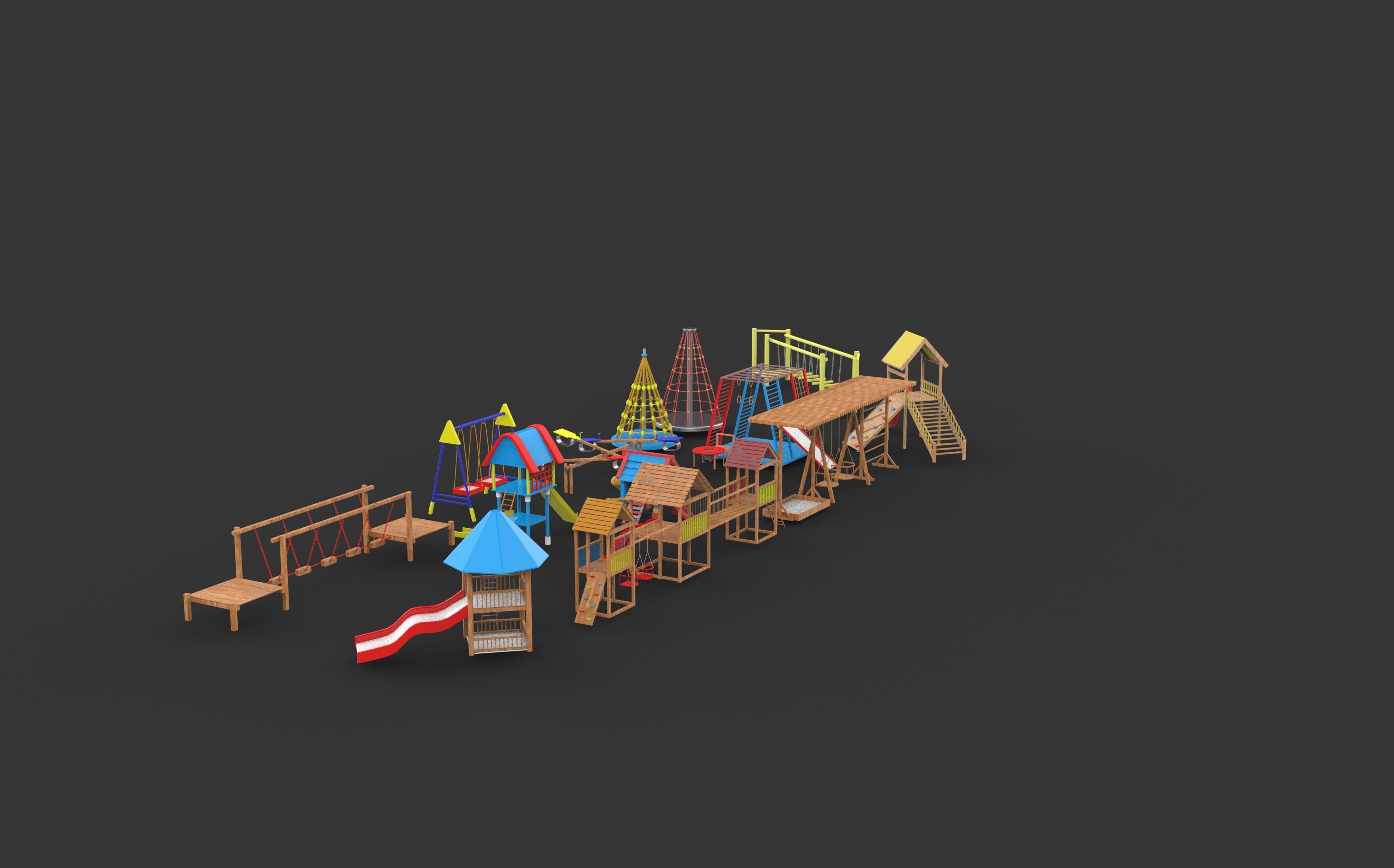 Playground Equipment 3D model_15