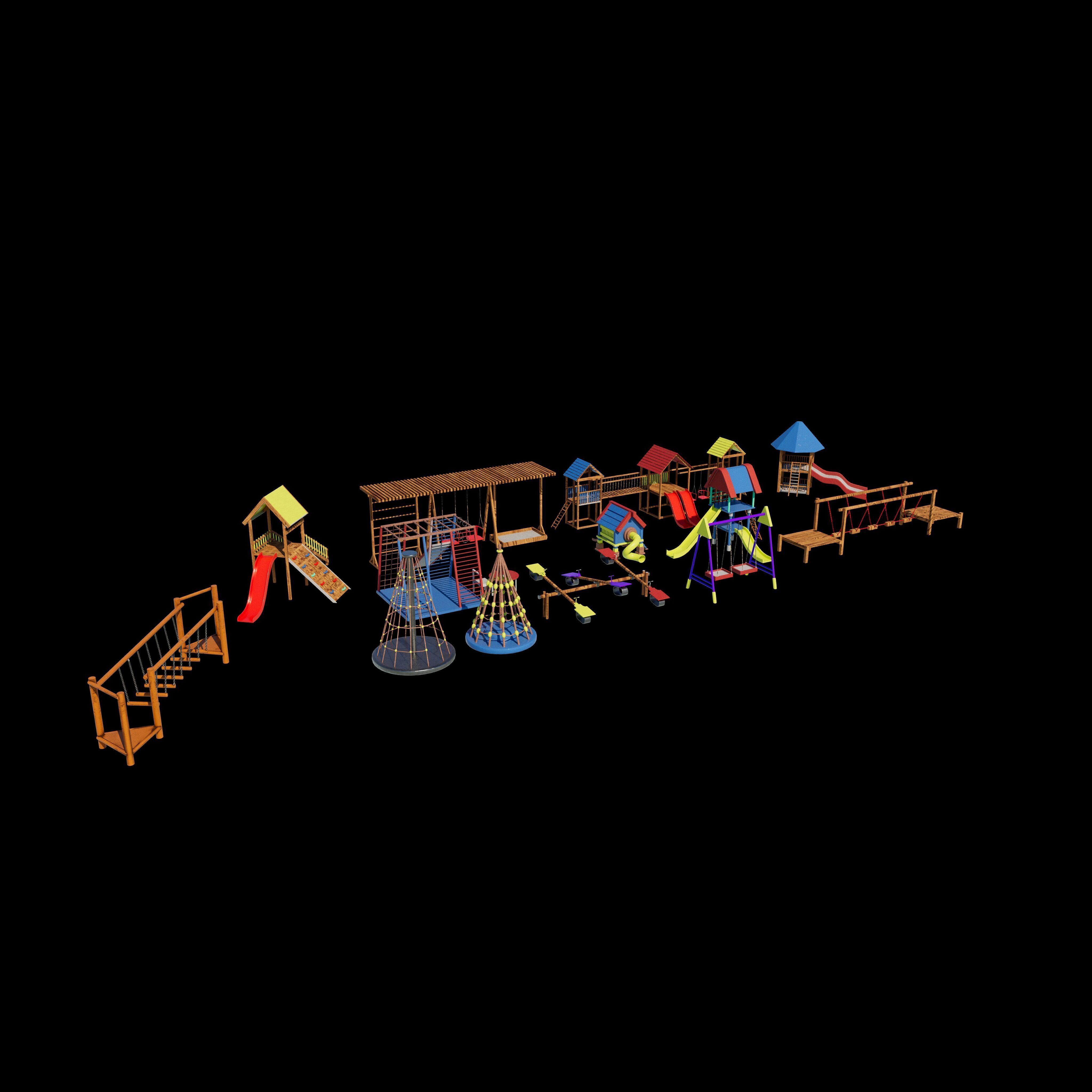 Playground Equipment 3D model_2
