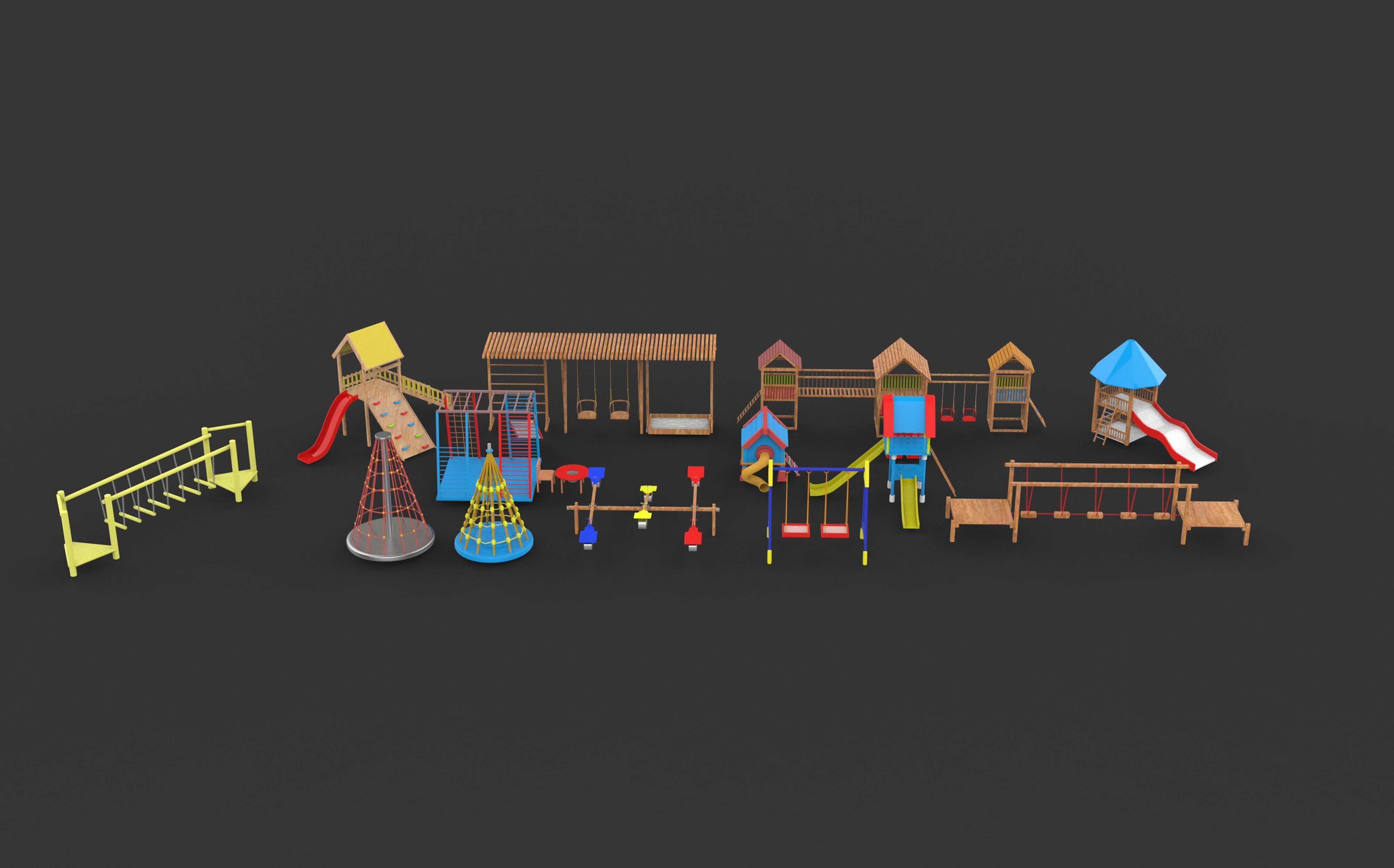 Playground Equipment 3D model_14