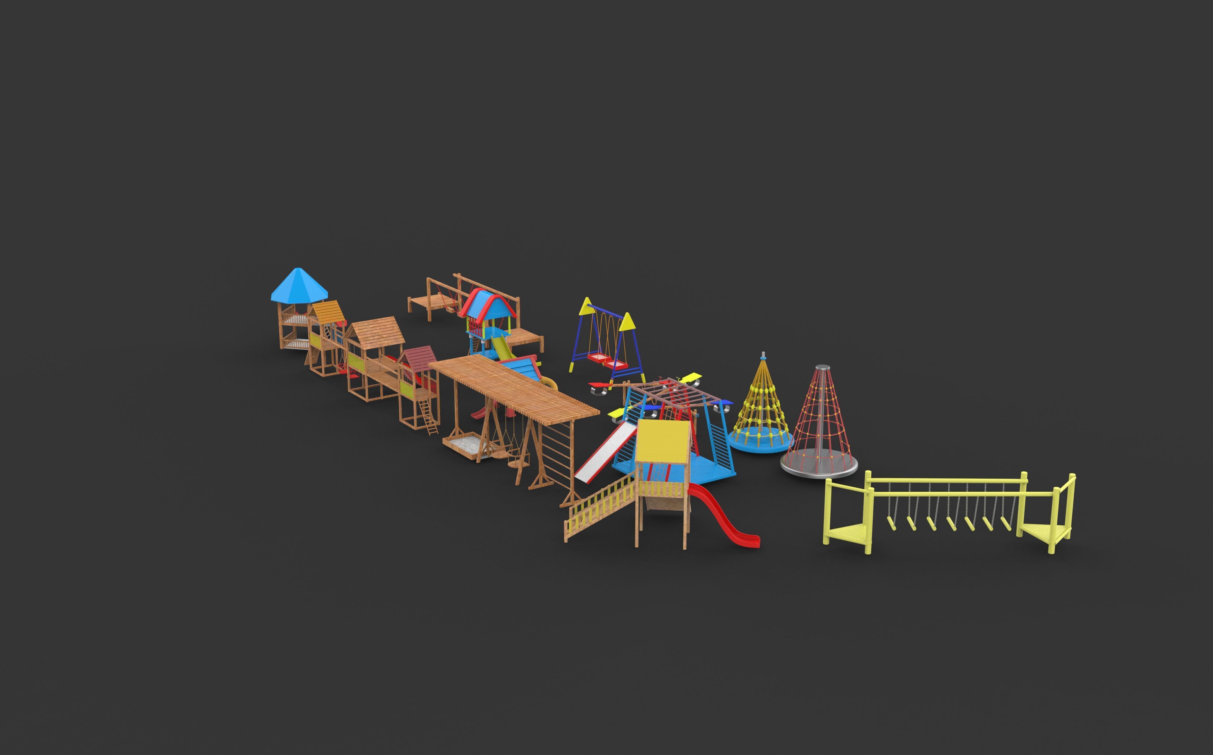 Playground Equipment 3D model_16