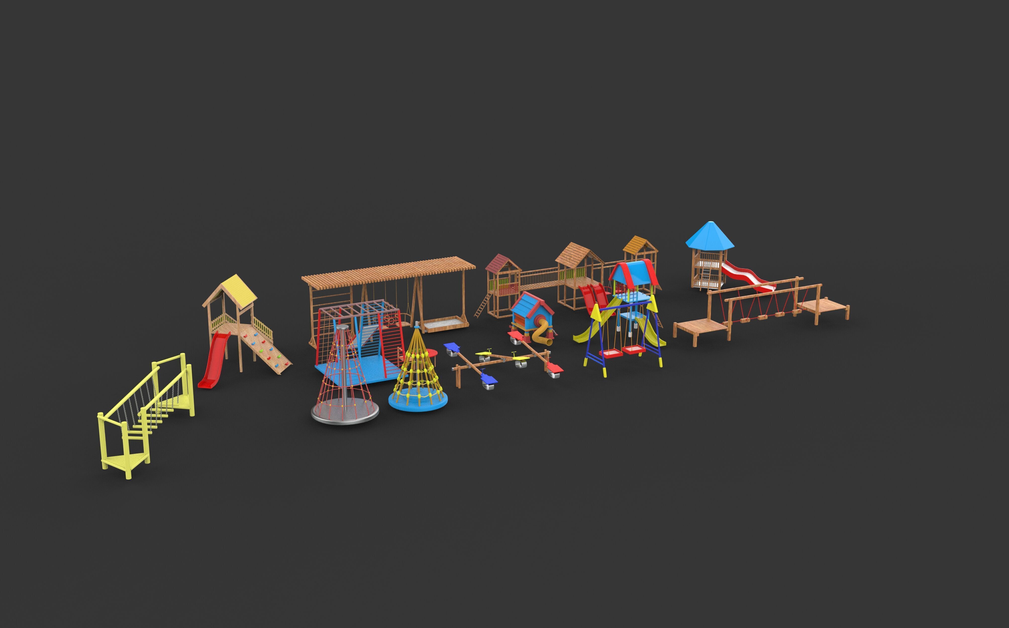 Playground Equipment 3D model_13
