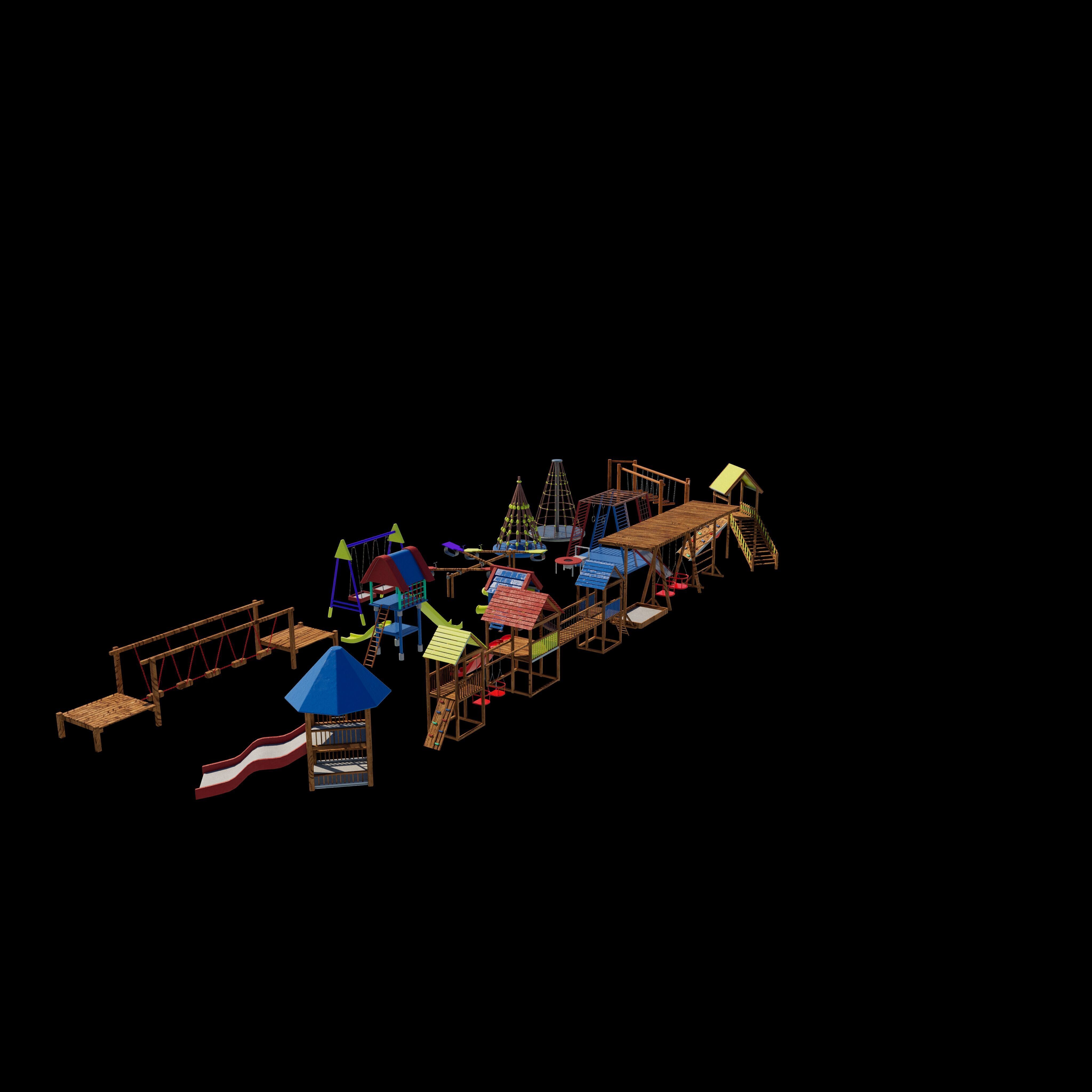 Playground Equipment 3D model_4