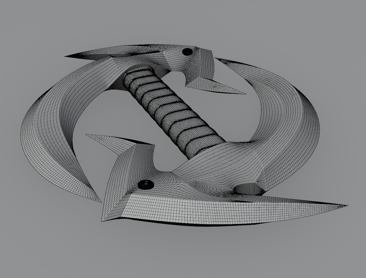 Dual sickle shadow fang 3D model for game 3D model_6